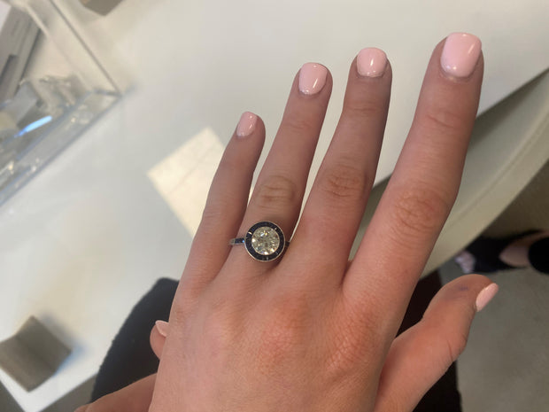 Estate Diamond and Sapphire Bullseye Ring