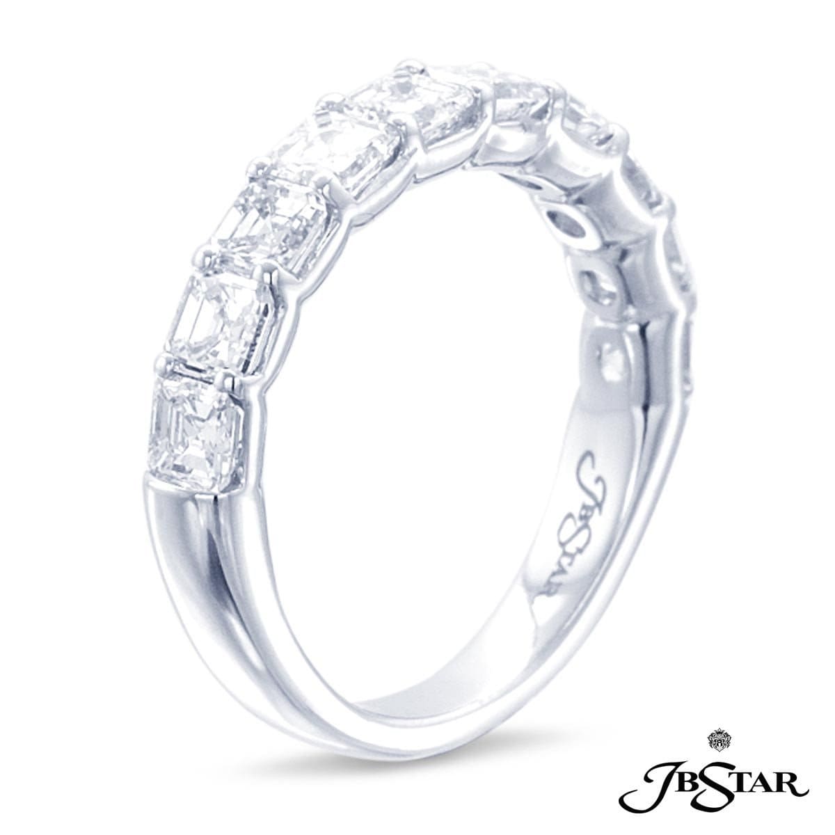Side view of JB Star platinum diamond ring