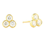 side view of Polly gold diamond studs