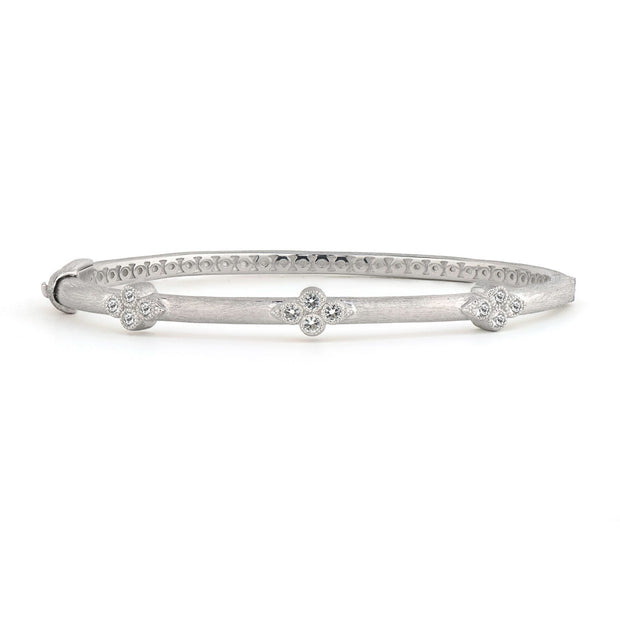 Jude Frances Sterling Silver Trio Bangle with White Topaz