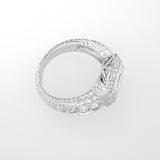 Platinum Emerald Cut Diamond Ring with Halo